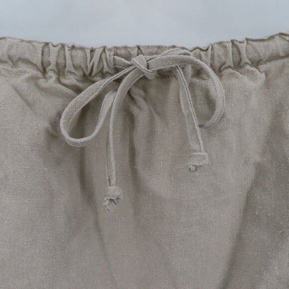 Outfit JPR Womens Large Solid Beige Pure Linen Skirt Drawstring Waist Lagenlook - Picture 3 of 15